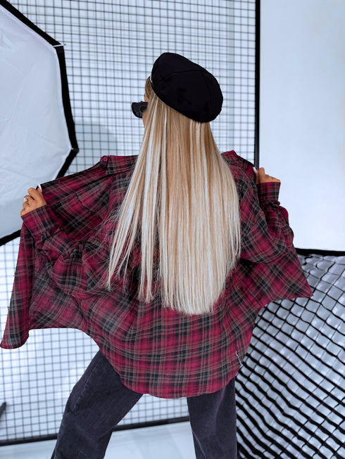Striped blouse "CITY LIMITS H11813" - BLACK WITH BURGUNDY